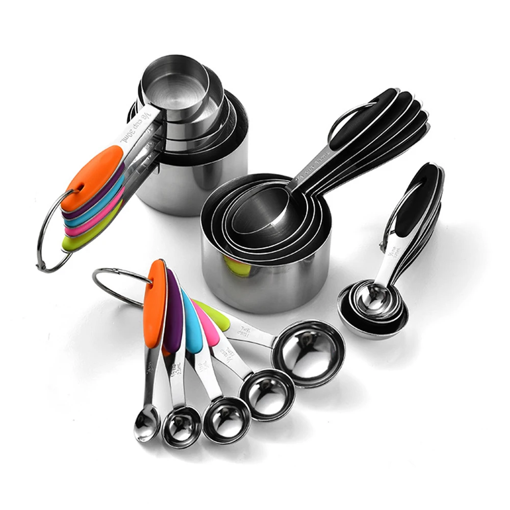 Camping Cooking Pan Set - 5/10 adet paslanmaz çelik ölçüm bardak