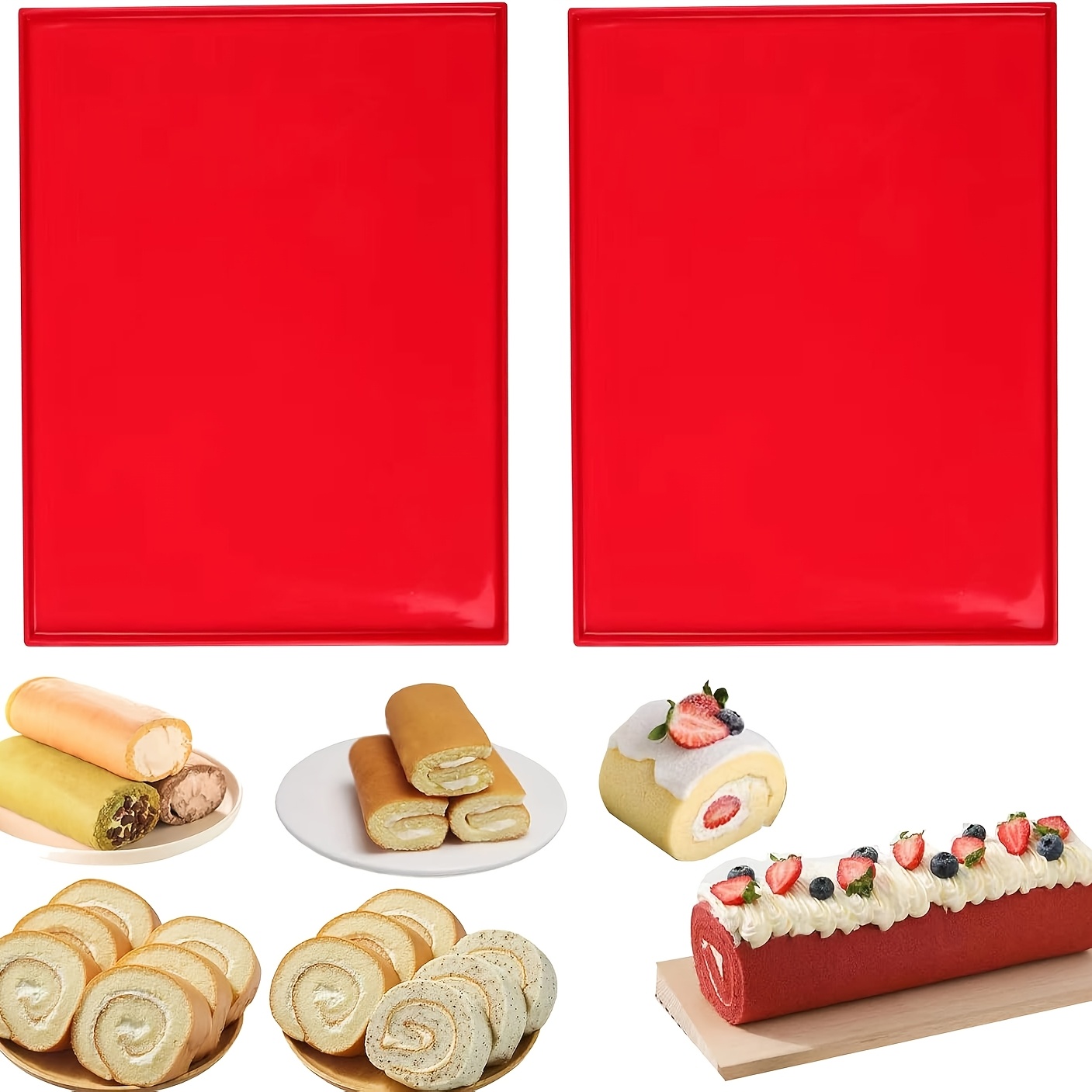Camping Cooking Mat - İsviçre Rulo Kekleri için 2 Silikon