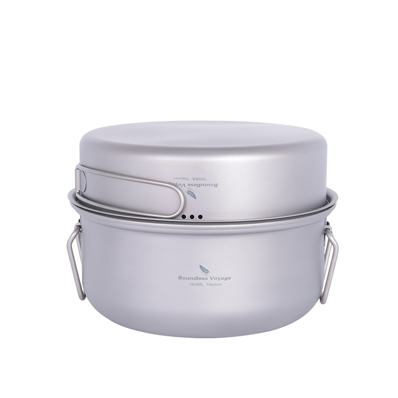 Camping Cooking Pan Set - Sınırsız Yolculuk Titanyum Buharlı Pişirici Açık