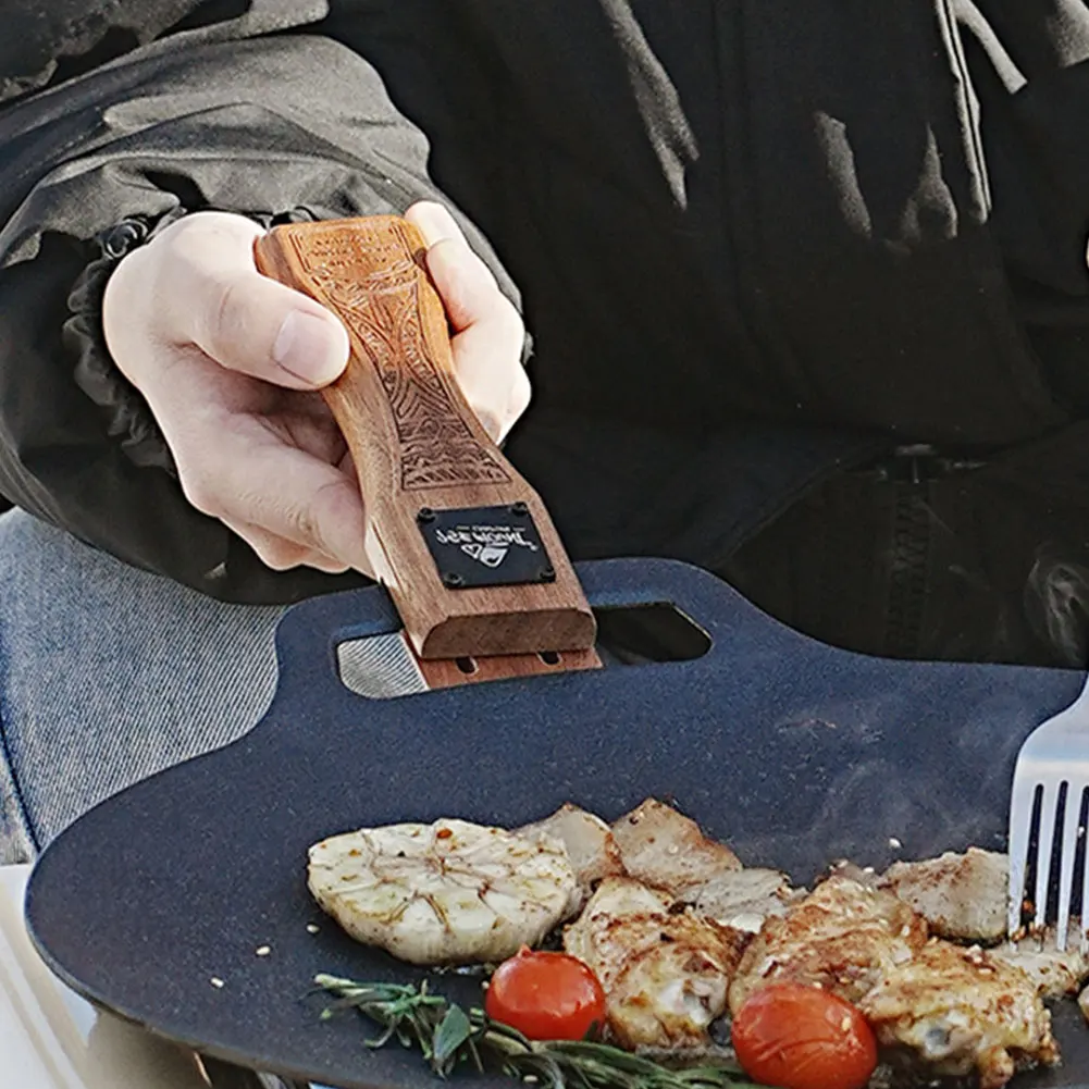 Camping Cooking Device - Dış Mekan Doğal Ahşap Izgara Tavası
