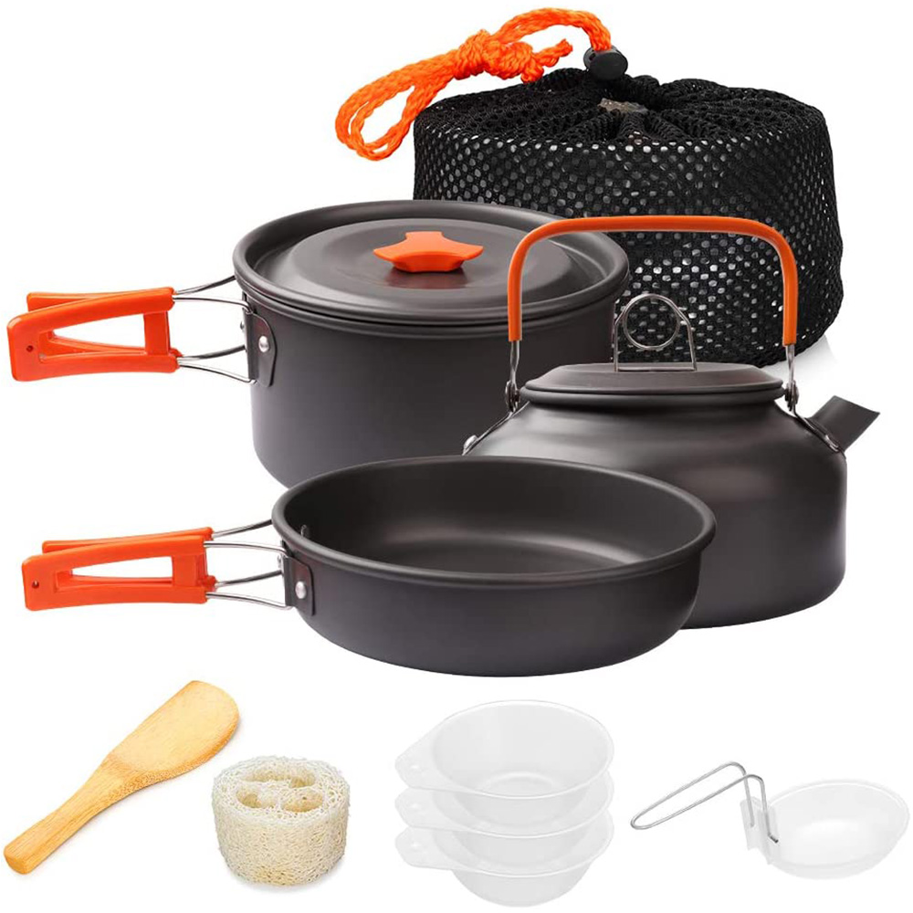 Camping Cooking Pan Set - 1 adet/1 takım Kamp Tencere Seti