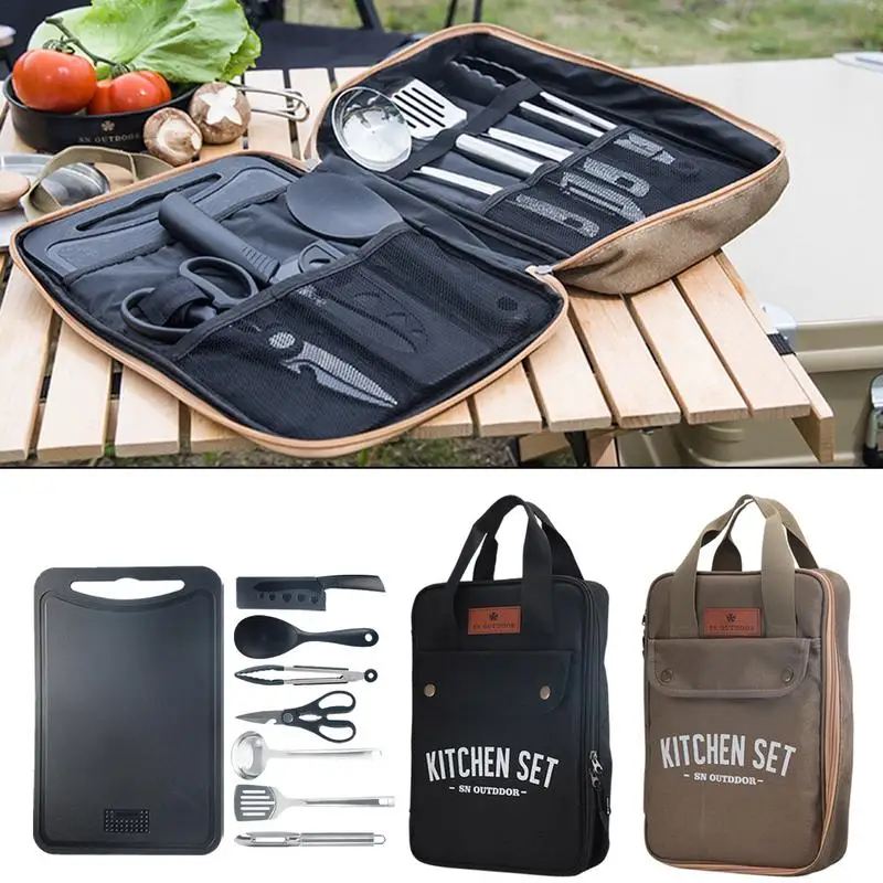 Camping Cooking Pan Set - 8 adet Kamp Mutfak Tencere Seti