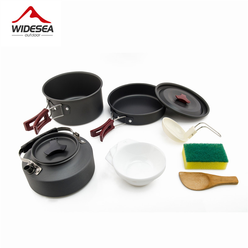 Camping Cooking Kit Box - Widesea kamp TENCERE SETİ açık Pot