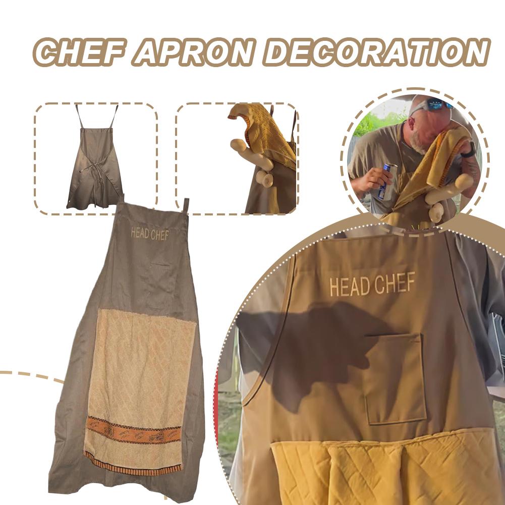 Camping Cooking Apron - Yaratıcı Şakalar İçin Cepli Şef Önlüğü,
