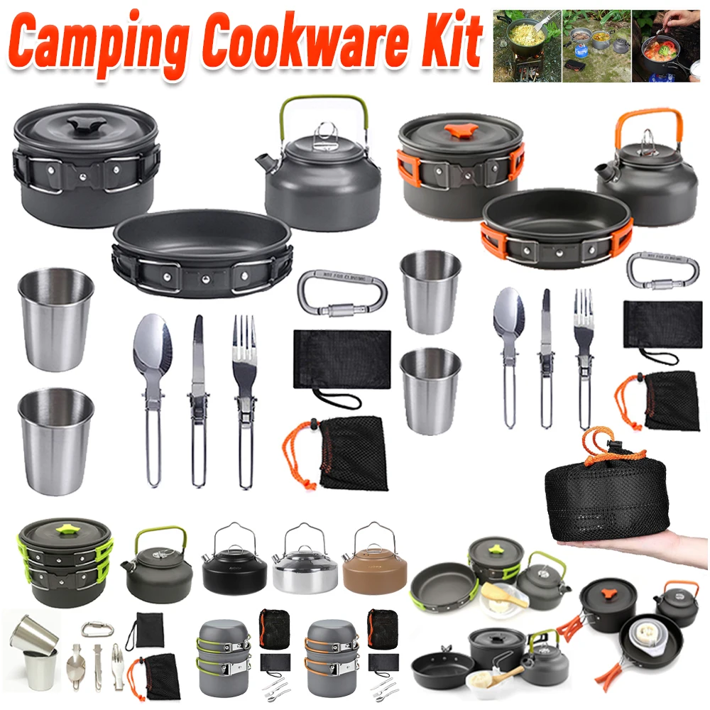 Camping Cooking Pan Set - Kamp Tencere Seti Su Isıtıcısı Tencere