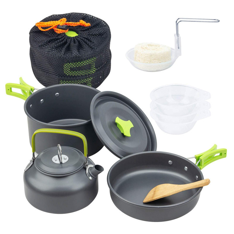 Camping Cooking Kit Box - Açık Kamp TENCERE SETİ Alüminyum Pişirme