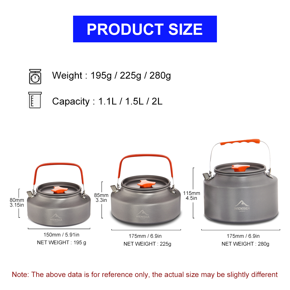 Widesea 1.1L 2L1.5L Kamp Su Is - Camping Cooking Pan Set incelemesi ve fiyatı