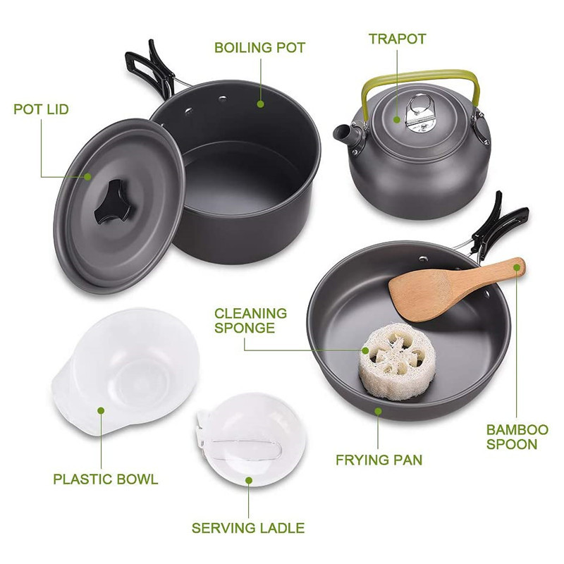 Açık Kamp TENCERE SETİ Alüminy - Camping Cooking Kit Box incelemesi ve fiyatı